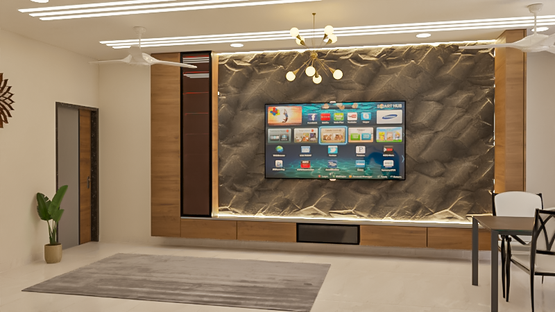 Textured TV Wall