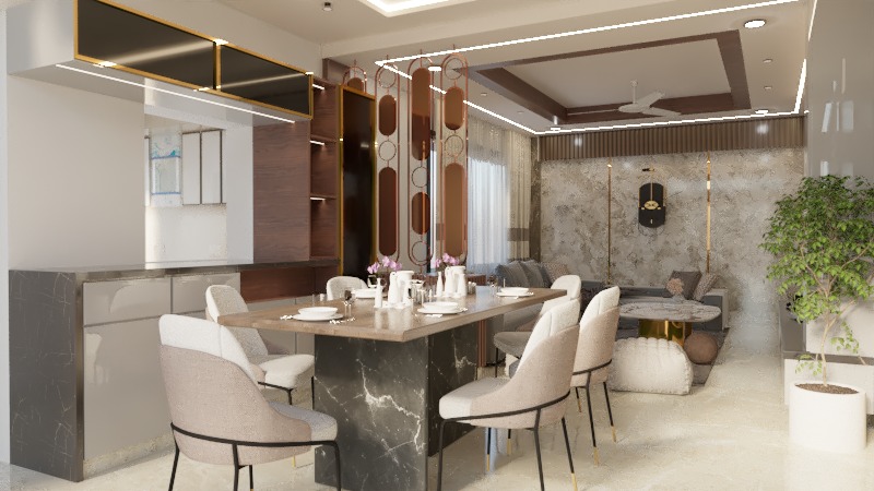 Marble & Copper Dining